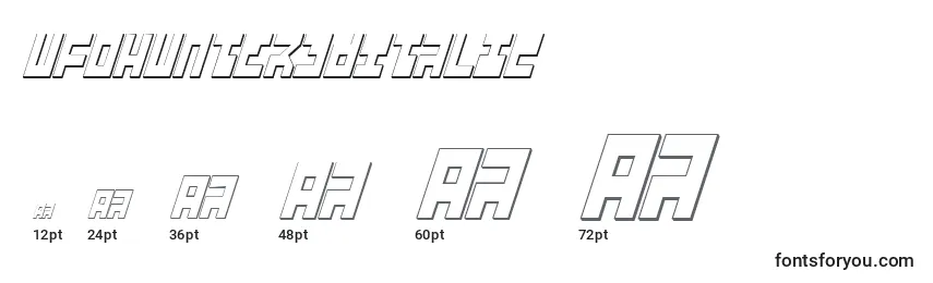 UfoHunter3DItalic Font Sizes