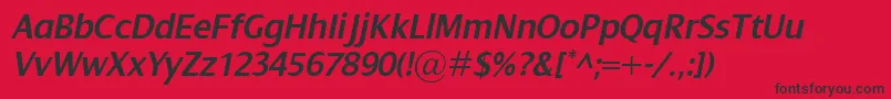 DialogSemiboldItalic Font – Black Fonts on Red Background