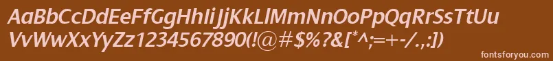 DialogSemiboldItalic Font – Pink Fonts on Brown Background
