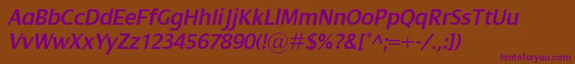 DialogSemiboldItalic Font – Purple Fonts on Brown Background