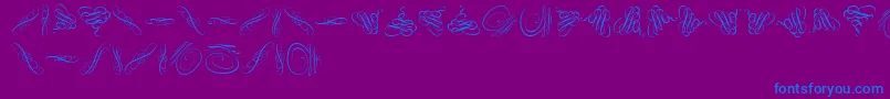 Swinging Font – Blue Fonts on Purple Background