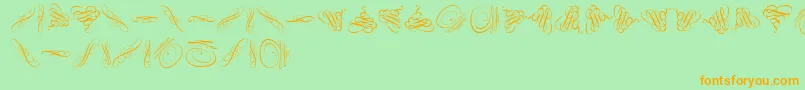Swinging Font – Orange Fonts on Green Background