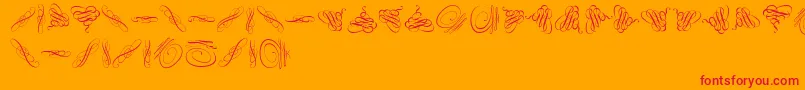 Czcionka Swinging – czerwone czcionki na pomarańczowym tle