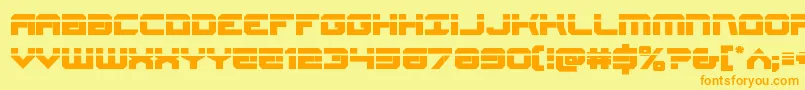 Gearheadlaser-Schriftart – Orangefarbene Schriften auf gelbem Hintergrund