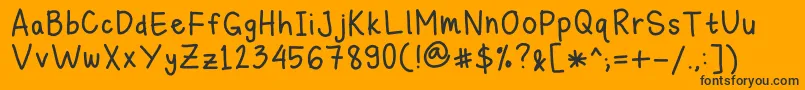 MichelleLazyHand Font – Black Fonts on Orange Background