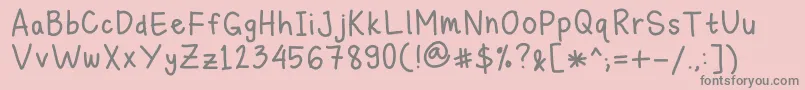 MichelleLazyHand Font – Gray Fonts on Pink Background