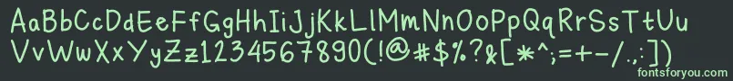 フォントMichelleLazyHand – 黒い背景に緑の文字