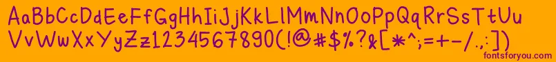 MichelleLazyHand Font – Purple Fonts on Orange Background