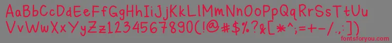 MichelleLazyHand Font – Red Fonts on Gray Background