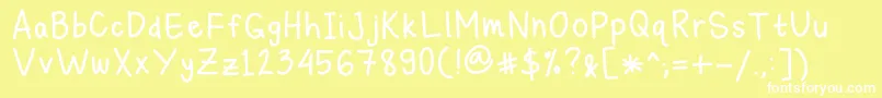 MichelleLazyHand Font – White Fonts on Yellow Background