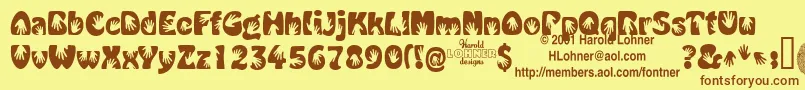 Handmedown Font – Brown Fonts on Yellow Background