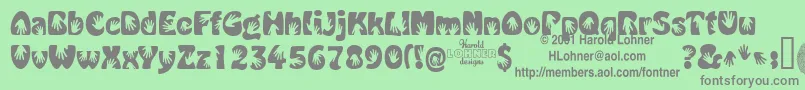 Handmedown Font – Gray Fonts on Green Background