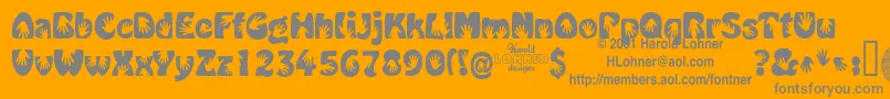 Handmedown Font – Gray Fonts on Orange Background