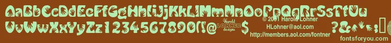 Handmedown Font – Green Fonts on Brown Background