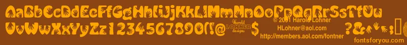 Handmedown Font – Orange Fonts on Brown Background