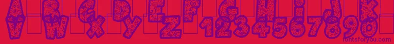 FlowersPower Font – Purple Fonts on Red Background