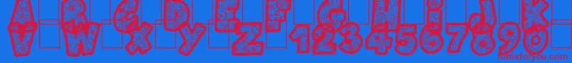 FlowersPower Font – Red Fonts on Blue Background