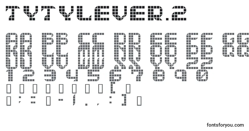 Schriftart TytyleVer.2 – Alphabet, Zahlen, spezielle Symbole