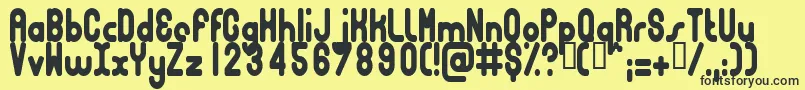 Bubbcc Font – Black Fonts on Yellow Background