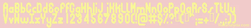 Bubbcc Font – Yellow Fonts on Pink Background