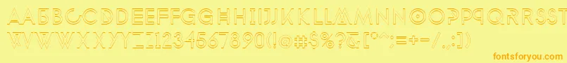 Weitere Informationen zur PhantomRegularOutline50-Schriftart PhantomRegularOutline50-Schriftart – Orangefarbene Schriften auf gelbem Hintergrund