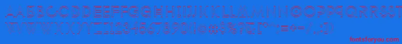 PhantomRegularOutline50-Schriftart – Rote Schriften auf blauem Hintergrund