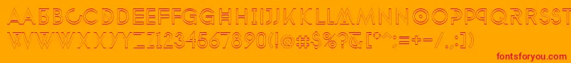 フォントPhantomRegularOutline50 – オレンジの背景に赤い文字