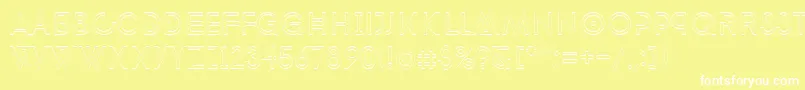 フォントPhantomRegularOutline50 – 黄色い背景に白い文字