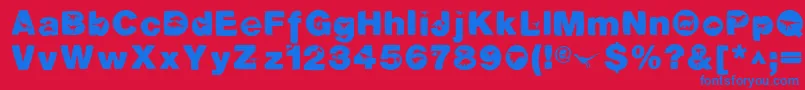 DinotiquaHeavy Font – Blue Fonts on Red Background