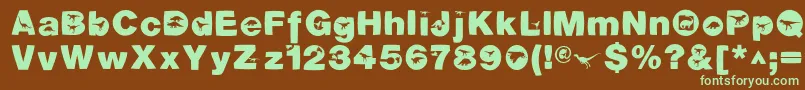 More about DinotiquaHeavy Font DinotiquaHeavy Font – Green Fonts on Brown Background