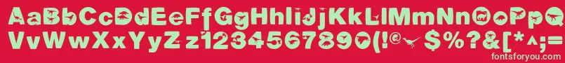 DinotiquaHeavy Font – Green Fonts on Red Background