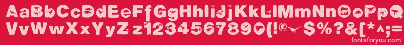 DinotiquaHeavy Font – Pink Fonts on Red Background