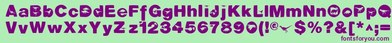 DinotiquaHeavy Font – Purple Fonts on Green Background