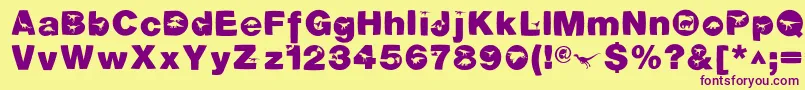 DinotiquaHeavy Font – Purple Fonts on Yellow Background