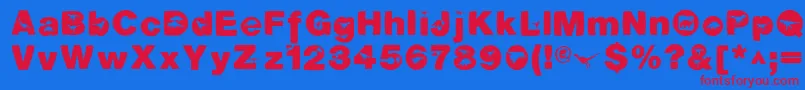 DinotiquaHeavy Font – Red Fonts on Blue Background