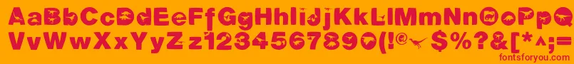 DinotiquaHeavy Font – Red Fonts on Orange Background