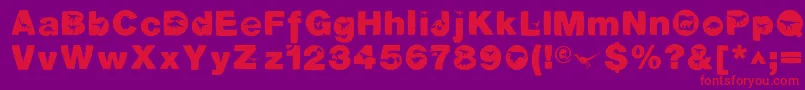 DinotiquaHeavy-Schriftart – Rote Schriften auf violettem Hintergrund