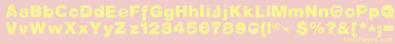 DinotiquaHeavy Font – Yellow Fonts on Pink Background