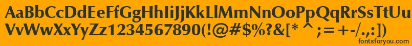 ZapfHumanist601UltraBt Font – Black Fonts on Orange Background