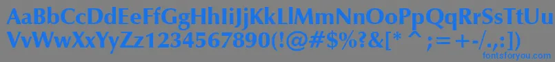 ZapfHumanist601UltraBt Font – Blue Fonts on Gray Background