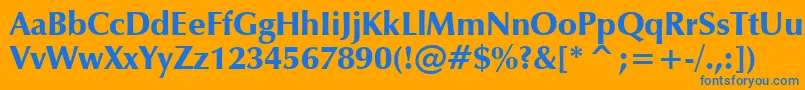 ZapfHumanist601UltraBt Font – Blue Fonts on Orange Background