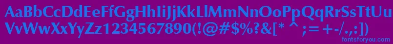 ZapfHumanist601UltraBt Font – Blue Fonts on Purple Background