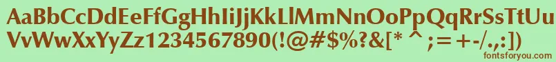 ZapfHumanist601UltraBt Font – Brown Fonts on Green Background