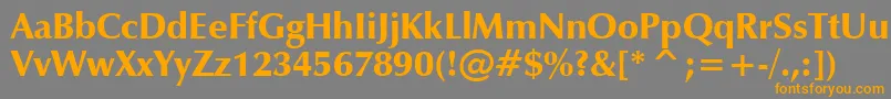 ZapfHumanist601UltraBt Font – Orange Fonts on Gray Background