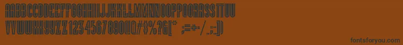 フォントViellevarsovienf – 黒い文字が茶色の背景にあります