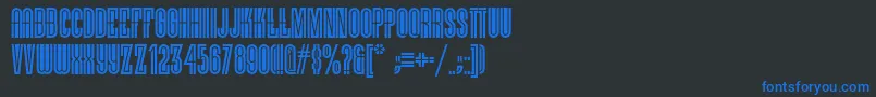 フォントViellevarsovienf – 黒い背景に青い文字