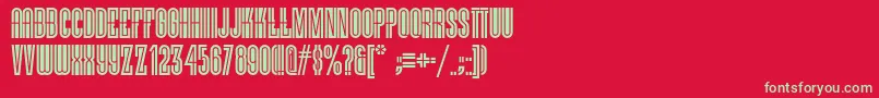 フォントViellevarsovienf – 赤い背景に緑の文字