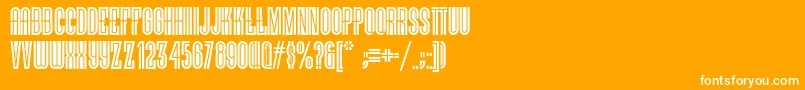 Viellevarsovienf-Schriftart – Weiße Schriften auf orangefarbenem Hintergrund