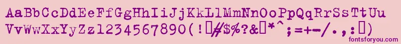Fonte Trixieplain – fontes roxas em um fundo rosa