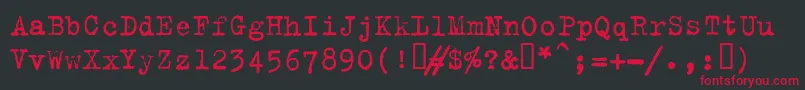 Fonte Trixieplain – fontes vermelhas em um fundo preto